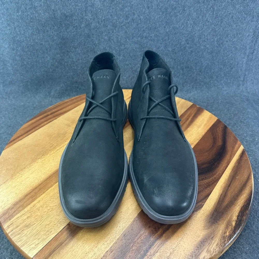 Cole Haan Grand Plus Chukka Mens Size 11 Black Nubuck Leather Boot C36921 New